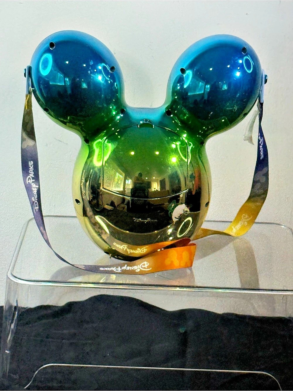 Disney Parks Mickey Mouse Balloon Popcorn Bucket Green & Blue